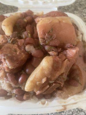 Stew Peas with white rice