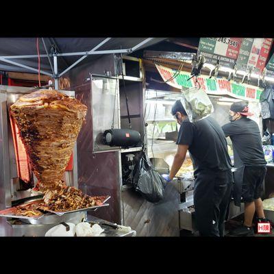 Al pastor tacos served later in the night. I would say it's available after 9:30pm...