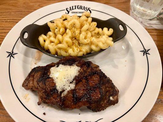 Ribeye and smoked Mac and cheese