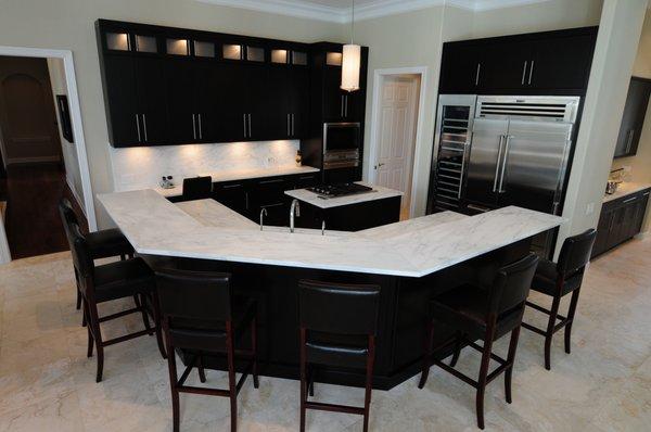 Contemporary kitchen with espresso finish