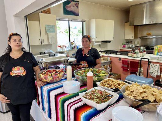 Christina's Appetizer bar for my dad's 90th birthday at the Scotts Valley senior center.