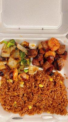 Hibachi Shrimp  and Steak Dinner Special