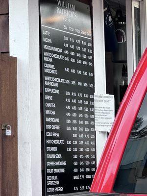 Current pricing and menu since no one has posted this in years.