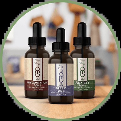 500mg CBD Target tinctures for Inflammation, sleep and Anxiety.