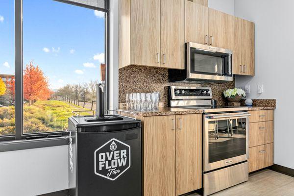 Kitchen with Overflow Taps beer on tap.