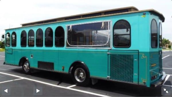 Our largest Freightliner 28 passenger trolley bus