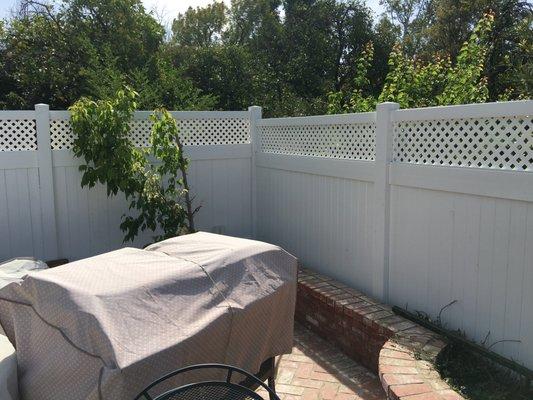 White vinyl with accent fencing