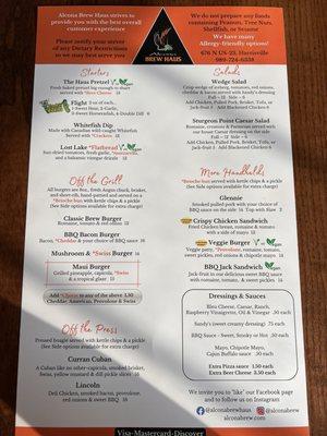 Front menu