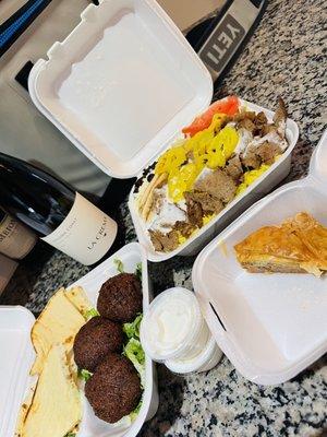 9" Gyros Plate Falafel Baklava