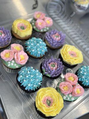 Custom floral cupcakes