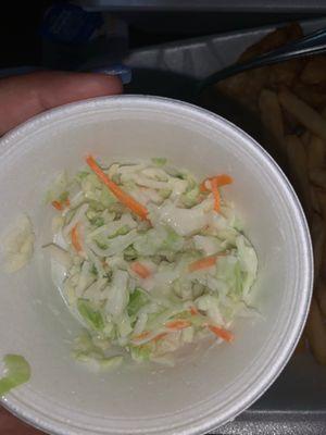 Coleslaw came half empty