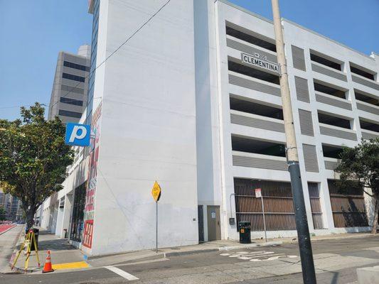 Outside Moscone Center parking garage on 9/2/21