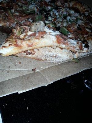 Crew does not care doe was raw cheese wasn't even melted too much sauce hardly any toppings for a medium $25 Pizza