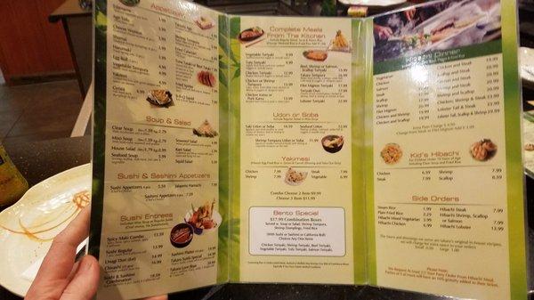 The menu