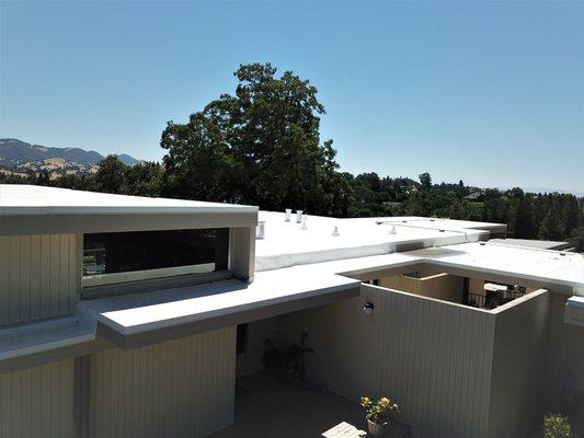 Residential Flat Roof with Single Ply TPO