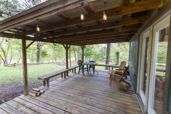 The patio of the Magnolia cabin