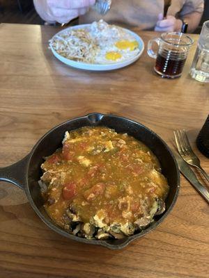 Green chili smothered skillet