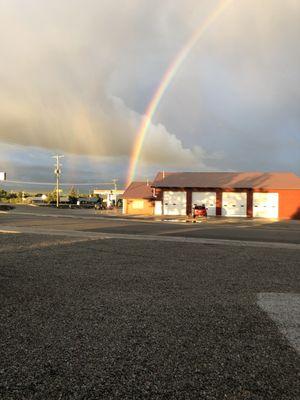 Saw rainbow across the restaurant