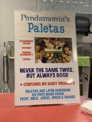 Sign for Pandamonia's Paleta Palace