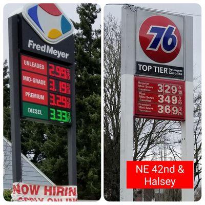 30-40 cents less a gallon before applying Fred Meyer points. Now that's a deal.