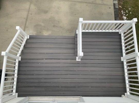 After (trex decking white pvc railing ) over view