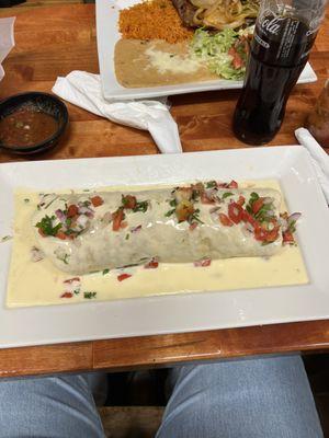 California burrito with chicken, the melted cheese is SOOOOOO GOOOOOOD