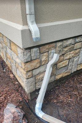 Unattached downspout