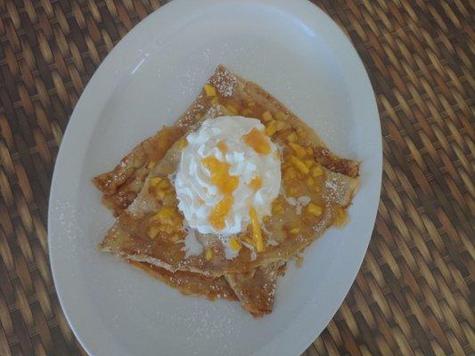 Crepes with home made Mango jam and whipped cream