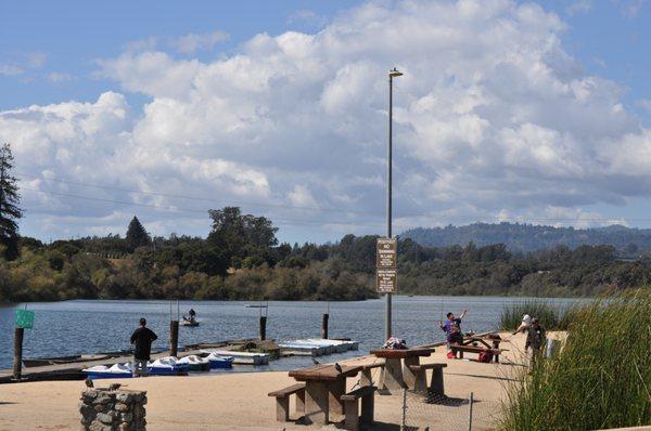 View from picnic tables with BBQ Pit