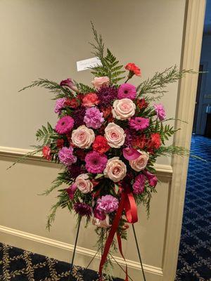 Floral arrangement for a funeral.