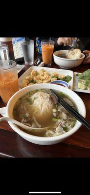 Pho Bo Fried Tofu Thai tea