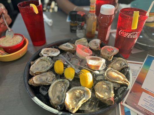 Raw oysters