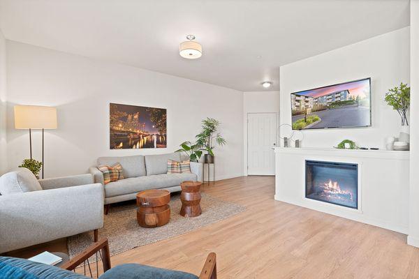 Living Room with Electric Fireplace