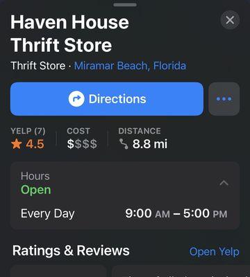 Haven House Thrift Store