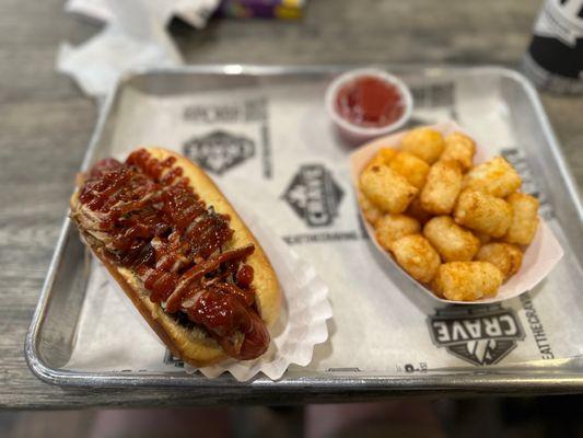 Memphis Dog with Tater Tots