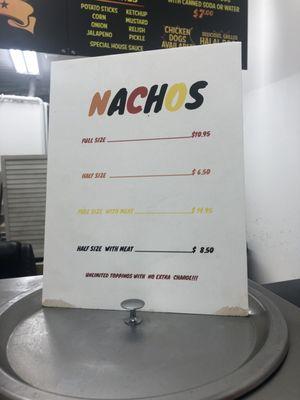 Nacho menu