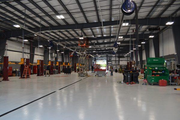 These are our new Service Bays at Goldstein CDJR. This is just before our new store opened in June 2017.