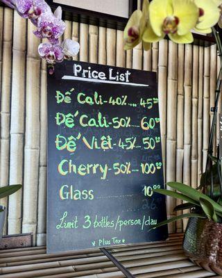 Price List