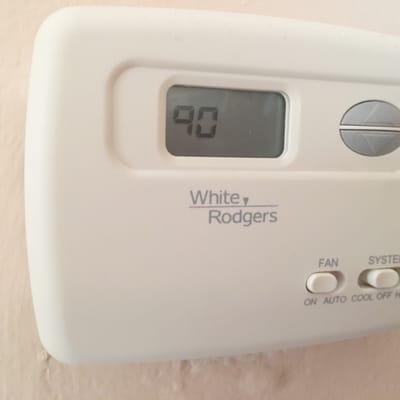 Current temp in my 87 year old mothers house at 7:30 pm, since they have left her without air for 17 days.