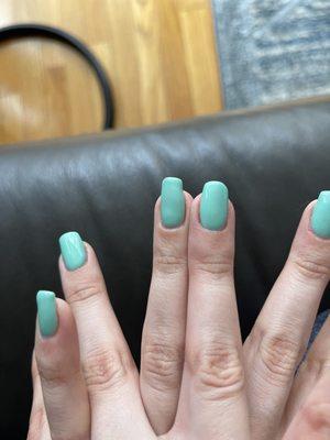 Uneven crooked nails