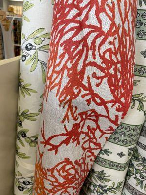 Gorgeous coral looking fabric, just in from France!