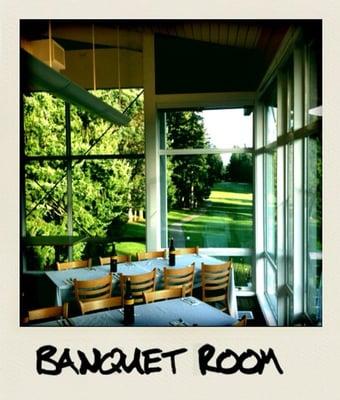 Book an event in the private banquet room that overlooks the first tee.