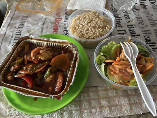 Cashew nuts  lunch special w thai salad n brown rice