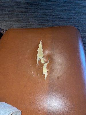 Torn seat bench