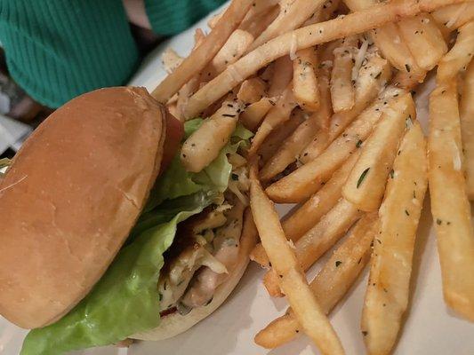 Crab Cake Sandwich and Truffle Fries