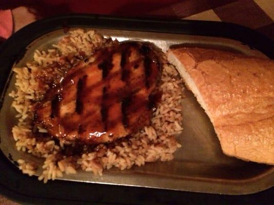 Chicken Breast with Rice! Best BBQ in town.