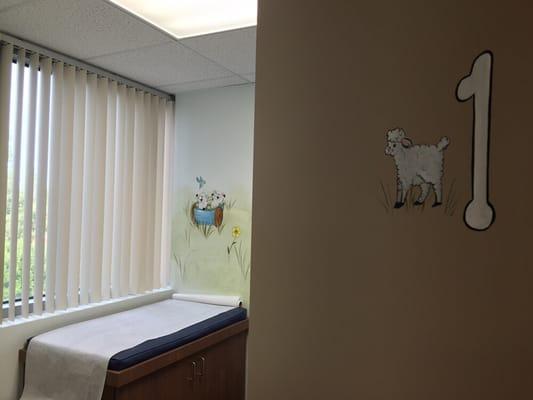 Our new exam rooms - this is room 1 the baby room.