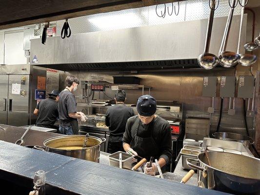 Open kitchen at the counter