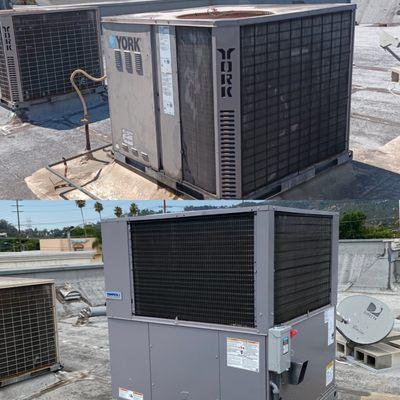 BEFORE & AFTER. YORK TO TEMPSTAR COMMERCIAL PACKAGE UNIT UPGRADE