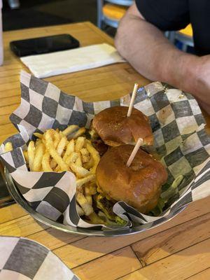 The PB&B and the Old Hickory with Parmesan fries